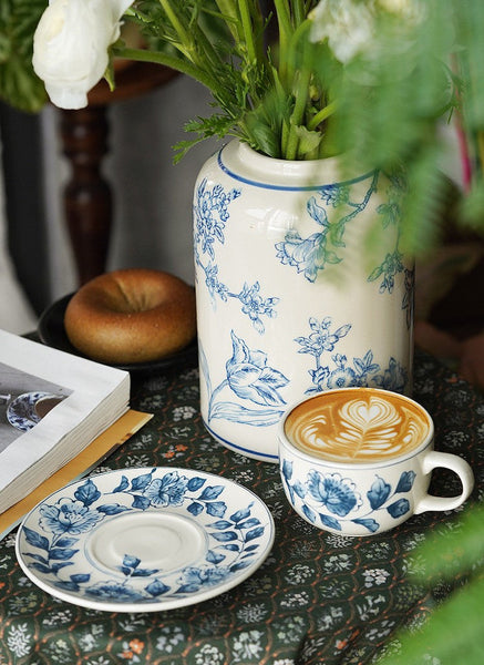 Traditional Tea Cup Set, Porcelain Tea Cups, Floral Tea Cup Set, Classic British Tea Cups, Elegant Tea Cup With Saucer, Ceramic Tea Cup with Saucer, Tea Cup Set, Vintage Tea Cup Set, Modern Ceramic Cups-Grace Painting Crafts