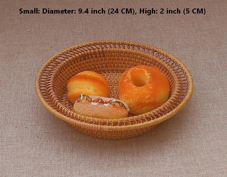 Rattan Small Storage Baskets, Round Storage Basket for Pantry, Kitchen Storage Baskets, Storage Basket for Dining Room-Grace Painting Crafts