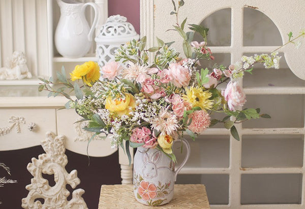 Artificial Floral for Living Room, Large Bunch of Romantic Flowers for Bedroom, Table Centerpiece, Beautiful Flower Arrangement Ideas for Interior Design-Grace Painting Crafts