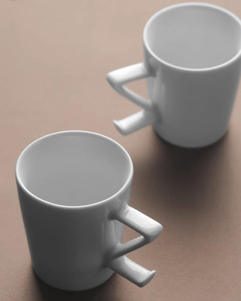 Modern Handmade Pottery Coffee Cup, Creative White Ceramic Coffee Mugs, Large Unique Tea Cup, Large Capacity Coffee Cups-Grace Painting Crafts