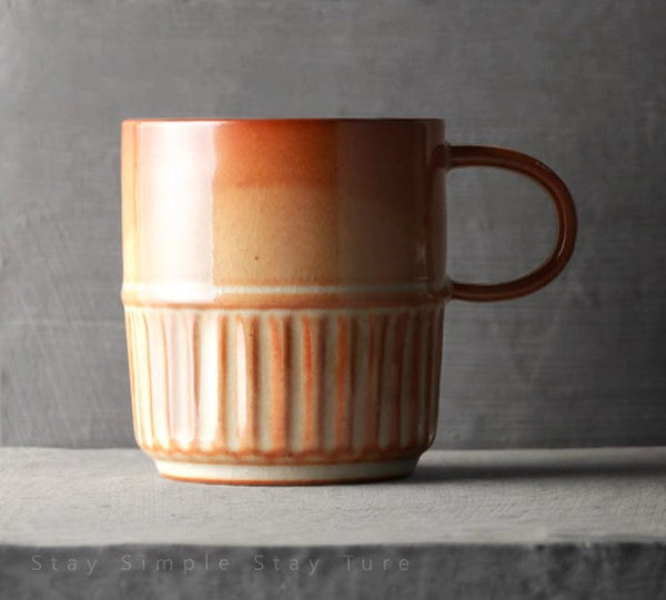 Elegant Porcelain Coffee Cups, Large Capacity Coffee Cup, Handmade Ceramic Coffee Mug, Large Pottery Coffee Cup, Large Tea Cup-Grace Painting Crafts