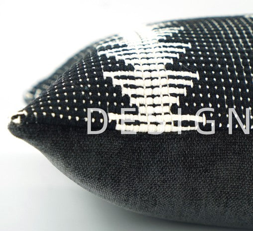 Large Modern Sofa Pillow Covers, Black and White Pattern Contemporary Square Modern Throw Pillows for Couch, Simple Throw Pillow for Interior Design-Grace Painting Crafts