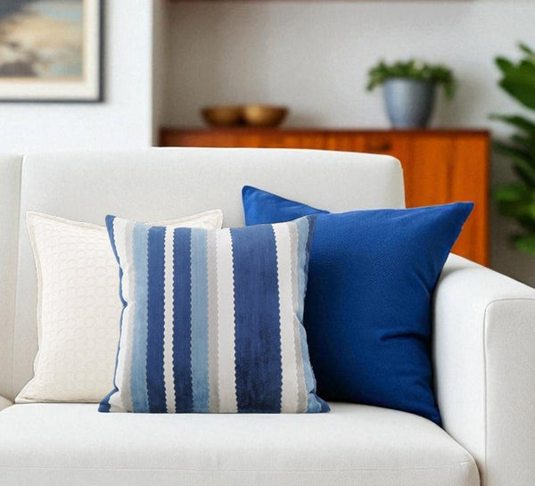 Contemporary Square Modern Throw Pillows for Couch, Large Abstract Blue Decorative Throw Pillows, Simple Throw Pillow for Interior Design, Modern Sofa Pillows-Grace Painting Crafts