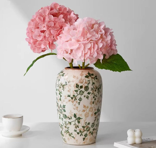 Porcelain Flower Vases, Rustic Flower Vases on Table, Dining Table Centerpiece, Ceramic Bouquet Vases, Handmade Water Holding Flower Vase-Grace Painting Crafts