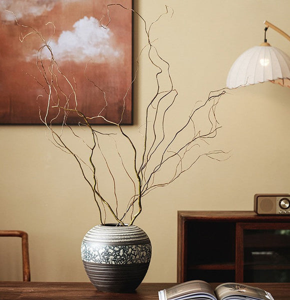 Large Pottery Flower Vases Urn, Centerpiece on Dining Table, Flower Vase on Table, Handmade Water Holding Flower Vases, Modern Bouquet Vases-Grace Painting Crafts