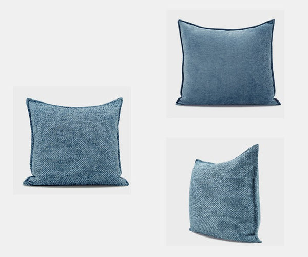 Large Modern Square Throw Pillows for Couch, Blue Modern Sofa Pillow, Blue Decorative Pillow, Simple Throw Pillow for Interior Design-Grace Painting Crafts
