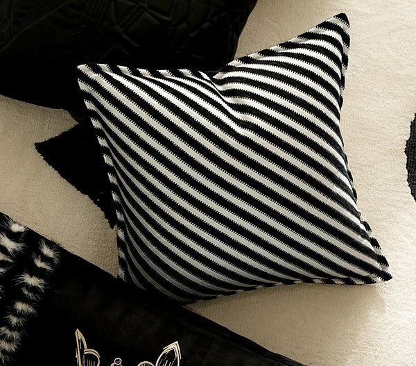 Modern Pillows for Couch, Black and White Stripe Modern Pillows, Decorative Throw Pillows for Living Room, Modern Sofa Pillows-Grace Painting Crafts