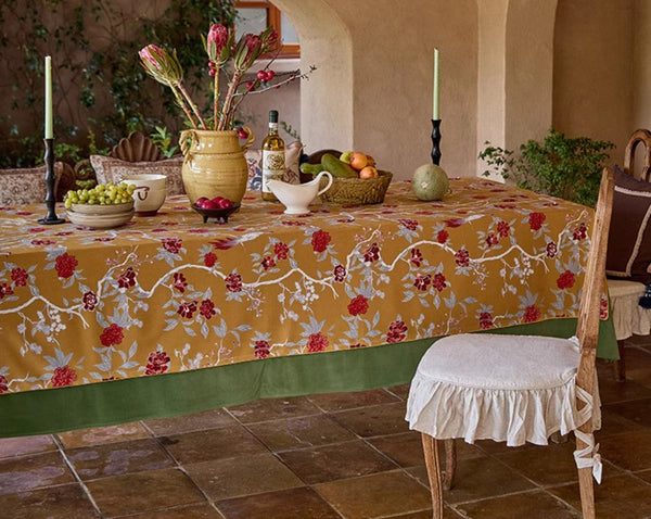 Farmhouse Table Cloth, Dining Room Flower Table Cloths, Large Square Tablecloth for Round Table, Extra Large Rectangular Table Covers for Kitchen-Grace Painting Crafts