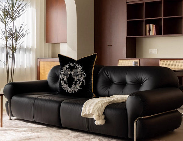 Modern Pillows for Couch, Embroidery Lion Decorative Pillow Covers, Decorative Throw Pillows for Living Room, Large Modern Sofa Pillows-Grace Painting Crafts