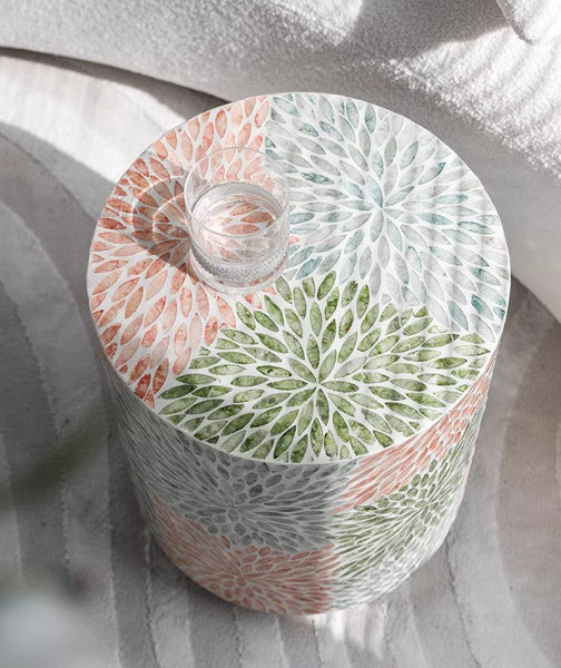 Unique Small End Table, Contemporary Small Sofa Side Table, Portable Casual Side Table, Creative Coffee Table, Shell Small Side Table-Grace Painting Crafts