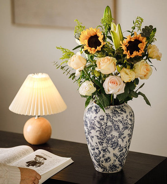 Porcelain Flower Vases, Modern Ceramic Bouquet Vases, Centerpiece on Dining Table, Flower Vase on Table, Handmade Water Holding Flower Vases-Grace Painting Crafts