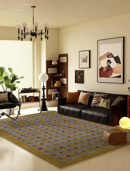 Mid Century Modern Rugs for Living Room, Vintage Area Rugs for Bedroom, Large Contemporary Area Rugs for Dining Room-Grace Painting Crafts
