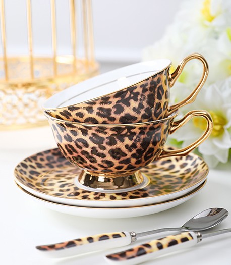 Modern Ceramic Cups, 7.8 oz Porcelain Tea Cup Saucer Set, Elegant Ceramic Coffee Cups, Unique Tea Cup and Saucer in Gift Box-Grace Painting Crafts
