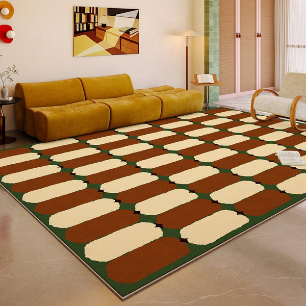Geometric Modern Rugs, Mid Century Contemporary Rugs, Modern Living Room Rug Ideas, Colorful Area Rugs for Dining Room-Grace Painting Crafts