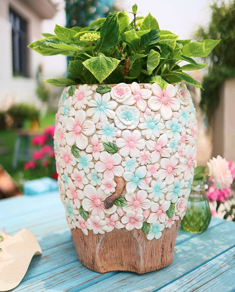 Beautiful Elephant Flowerpot, Modern Garden Flower Pot, Unique Animal Statue for Garden Ornaments, Resin Statue for Garden, Villa Outdoor Decor Gardening Ideas-Grace Painting Crafts