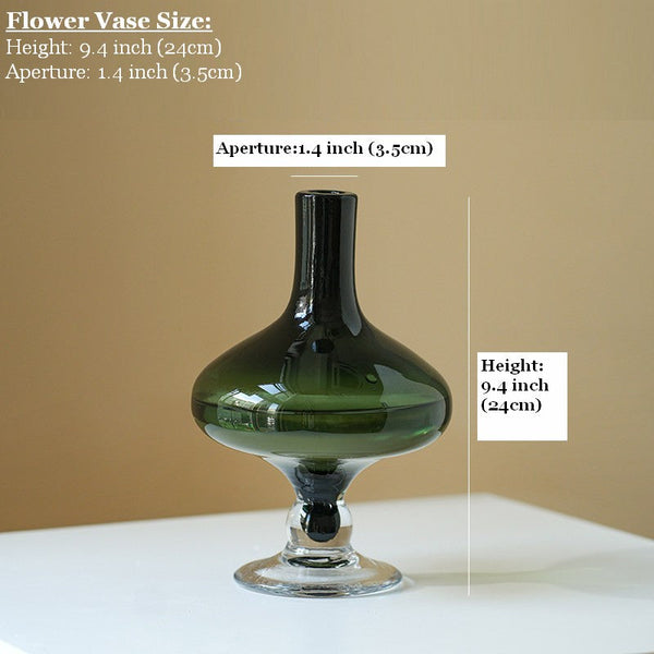 Modern Glass Vase for Flowers, Decorative Glass Vase, Mid Century Glass Vases, Handmade Modern Vases for Bedroom, Centerpiece Contemporary Vases on Table-Grace Painting Crafts