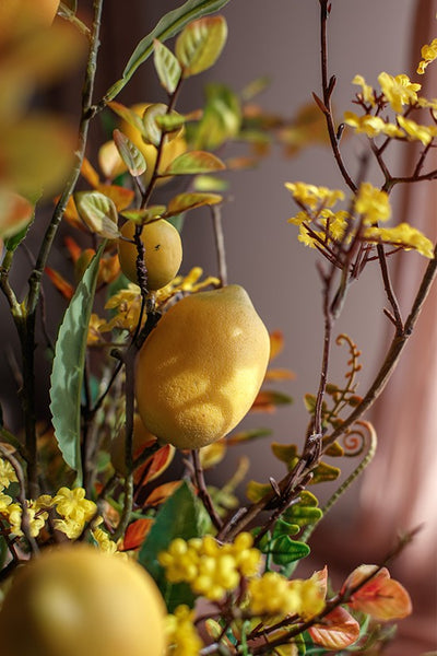 Lemon Branch, Fragrans stems, Fern leaf, Creative Flower Arrangement Ideas for Home Decoration, Unique Artificial Flowers, Simple Artificial Floral for Dining Room Table-Grace Painting Crafts
