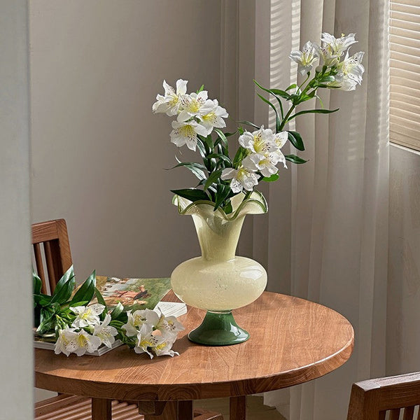 Bouquet Flower Vase, Vintage Glass Flower Vases, Water Holding Flower Vases, Glass Bud Vases, Handmade Flower Vases on Table-Grace Painting Crafts