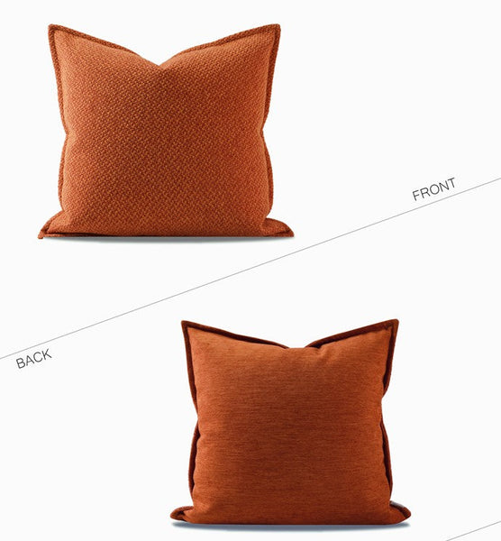 Orange Square Modern Throw Pillows for Couch, Large Contemporary Modern Sofa Pillows, Simple Decorative Throw Pillows, Large Throw Pillow for Interior Design-Grace Painting Crafts