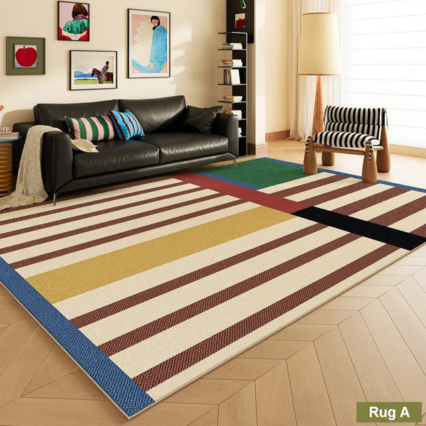 Minimalist Modern Rugs for Bedroom, Colorful Absract Rugs for Living Room, Mid Century Modern Rugs, Colorful Geometric Rugs for Dining Room-Grace Painting Crafts