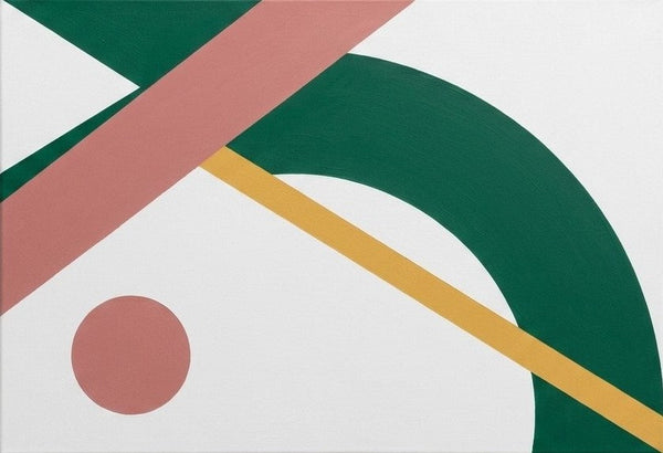 Acrylic Abstract Art, White, Green, Dusty Pink Colors, Original Geometric Abstract Art for Mid-Century Contemporary Living Room-Grace Painting Crafts