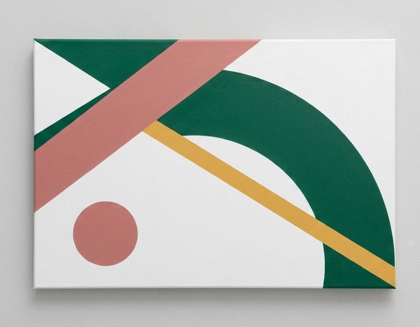 White, Green, Dusty Pink Colors, Original Geometric Abstract Art for Mid-Century Contemporary Living Room, Acrylic Abstract Art-Grace Painting Crafts