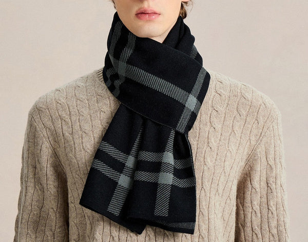 Men's Winter Scarves, Business Casual Scarf for Men, Long Wool Man Scarf, Formal Men Scarf Styles, Fashion Men Scarf, Unique Gifts for Men, Men's Wool Scarf Winter-Grace Painting Crafts