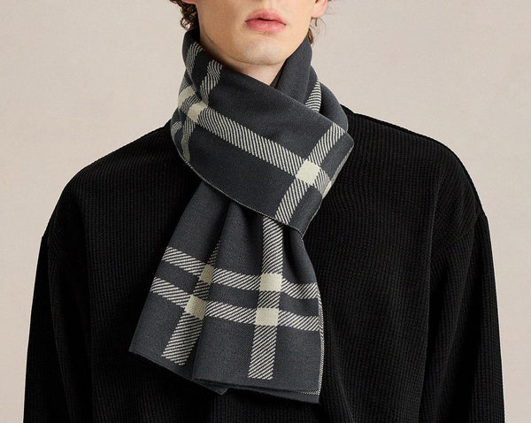 Business Casual Scarf for Men, Long Wool Man Scarf, Formal Men Scarf Styles, Men's Winter Scarves, Fashion Men Scarf, Unique Gifts for Men, Men's Wool Scarf Winter-Grace Painting Crafts