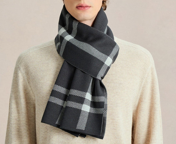 Long Wool Man Scarf, Formal Men Scarf Styles, Men's Winter Scarves, Fashion Men Scarf, Unique Gifts for Men, Men's Wool Scarf Winter, Business Casual Scarf for Men-Grace Painting Crafts