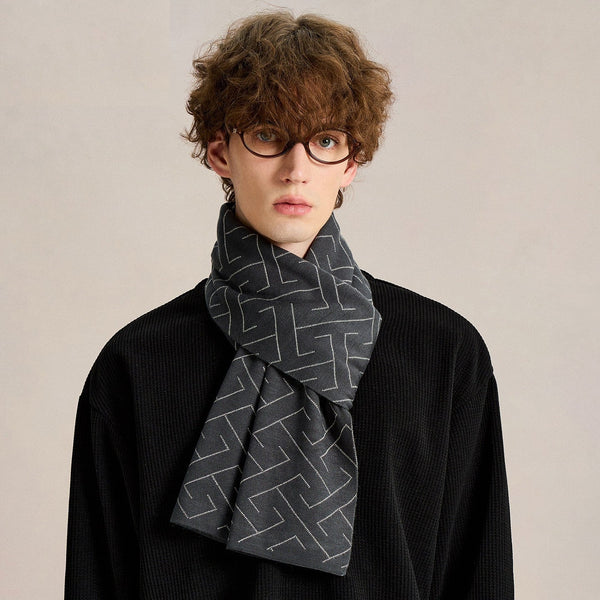 Unique Gifts for Men, Men's Wool Scarf Winter, Business Casual Scarf for Men, Long Wool Man Scarf, Formal Men Scarf Styles, Men's Winter Scarves, Fashion Men Scarf-Grace Painting Crafts