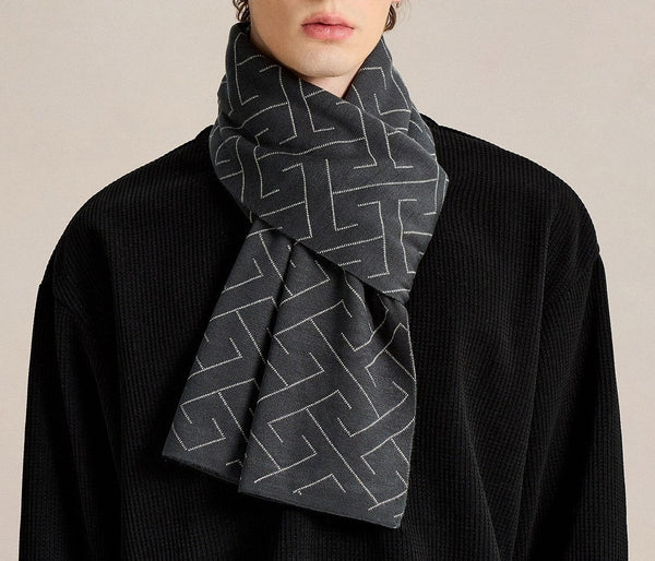 Unique Gifts for Men, Men's Wool Scarf Winter, Business Casual Scarf for Men, Long Wool Man Scarf, Formal Men Scarf Styles, Men's Winter Scarves, Fashion Men Scarf-Grace Painting Crafts