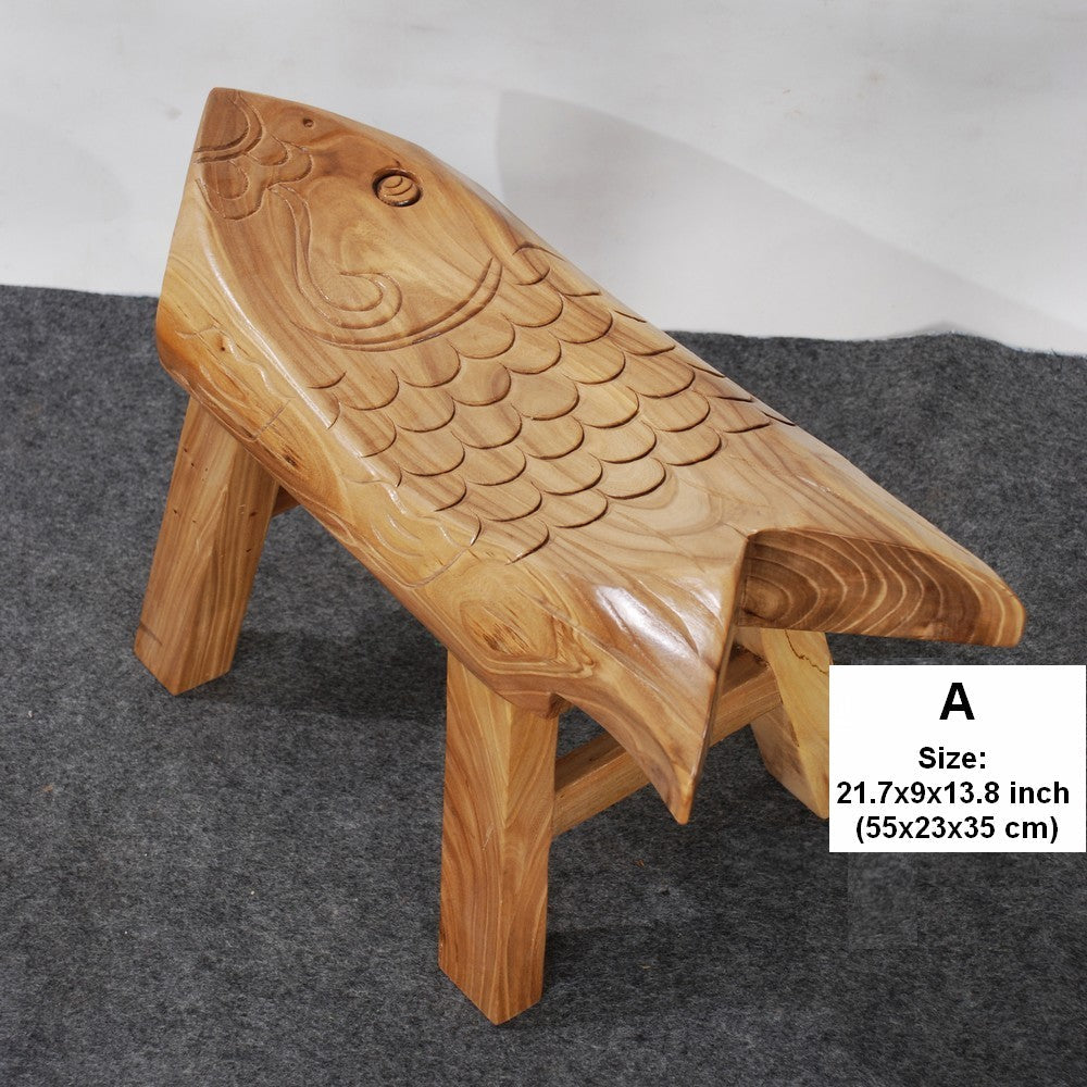 Handmade Solid Wood low Stool, Creative Shoe-changing Stool, Old Elm Wood Stool, Children's Wooden Stool, Sofa Stool, Dining Table Stool-Grace Painting Crafts