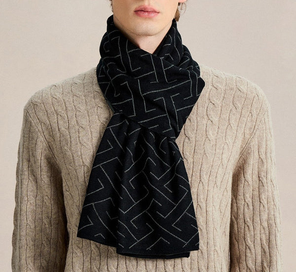 Unique Gifts for Men, Business Casual Scarf for Men, Long Wool Man Scarf, Men's Wool Scarf Winter, Formal Men Scarf Styles, Men's Winter Scarves, Fashion Men Scarf-Grace Painting Crafts