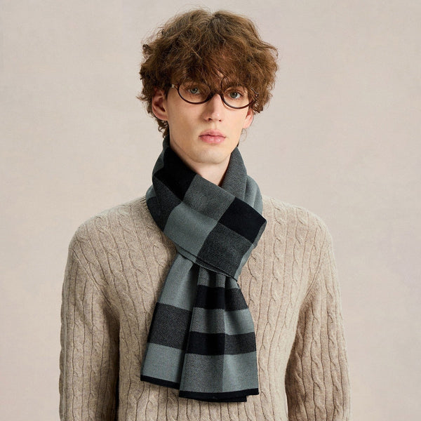 Long Wool Man Scarf, Unique Gifts for Men, Business Casual Scarf for Men, Men's Wool Scarf Winter, Formal Men Scarf Styles, Men's Winter Scarves, Fashion Men Scarf-Grace Painting Crafts