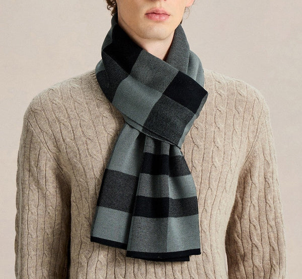 Long Wool Man Scarf, Unique Gifts for Men, Business Casual Scarf for Men, Men's Wool Scarf Winter, Formal Men Scarf Styles, Men's Winter Scarves, Fashion Men Scarf-Grace Painting Crafts