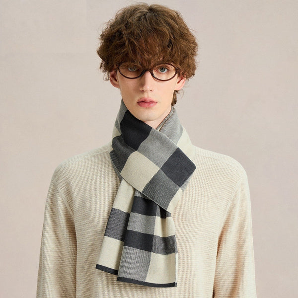 Unique Gifts for Men, Long Wool Man Scarf, Business Casual Scarf for Men, Men's Wool Scarf Winter, Formal Men Scarf Styles, Men's Winter Scarves, Fashion Men Scarf-Grace Painting Crafts