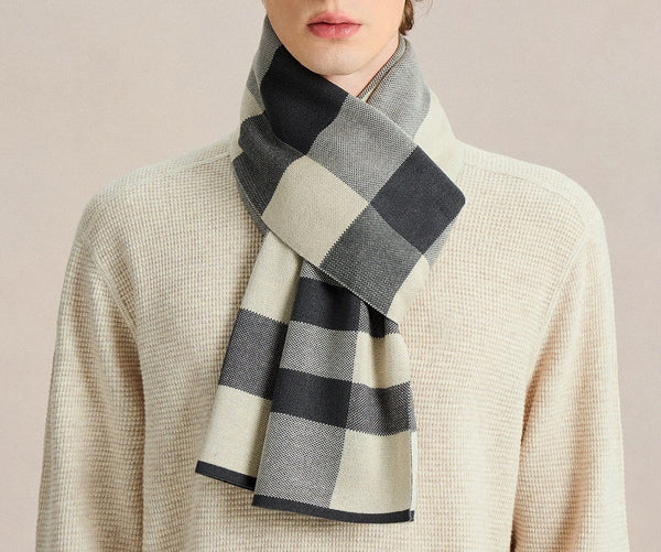 Unique Gifts for Men, Long Wool Man Scarf, Business Casual Scarf for Men, Men's Wool Scarf Winter, Formal Men Scarf Styles, Men's Winter Scarves, Fashion Men Scarf-Grace Painting Crafts