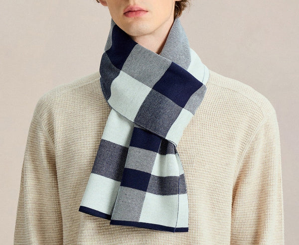 Men's Wool Scarf Winter, Formal Men Scarf Styles, Men's Winter Scarves, Unique Gifts for Men, Long Wool Man Scarf, Business Casual Scarf for Men-Grace Painting Crafts