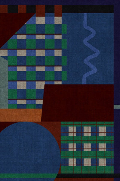 Modern Rugs for Sale, Contemporary Floor Carpets under Sofa, Mid Century Modern Rugs in Living Room, Blue Modern Rugs for Bedroom