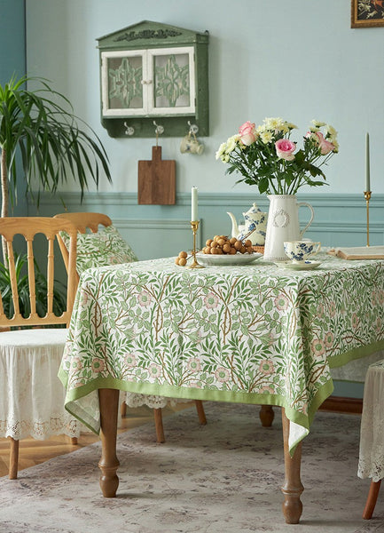 Large Rectangle Tablecloth for Dining Room Table, Square Tablecloth for Round Table, Farmhouse Table Cloth, Flower Pattern Tablecloth-Grace Painting Crafts