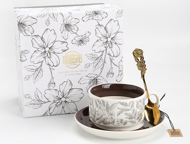 Vintage Bone China Porcelain Tea Cup Set, Unique British Tea Cup and Saucer in Gift Box, Royal Ceramic Cups, Elegant Ceramic Coffee Cups-Grace Painting Crafts