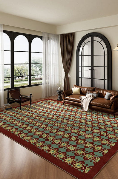 Mid Century Modern Rugs, Colorful Geometric Rugs for Dining Room, Minimalist Modern Rugs for Bedroom, Colorful Absract Rugs for Living Room-Grace Painting Crafts