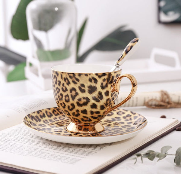 Unique Ceramic Coffee Cup and Saucer, Creative Ceramic Coffee Cups, Beautiful British Tea Cups, Creative Porcelain Tea Cup Set-Grace Painting Crafts