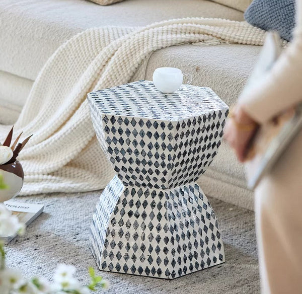 Small End Table, Modern Side Table, Bedside Small Side Table, Contemporary Bedside Table, Shell Small Sofa Side Table, Portable Casual Side Table, Creative Coffee Table, Contemporary Side Table-Grace Painting Crafts