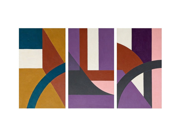Large Abstract Paintings for Living Room, Multi Panel Canvas Art, Large Group Paintings, Geometric Abstract Paintings-Grace Painting Crafts