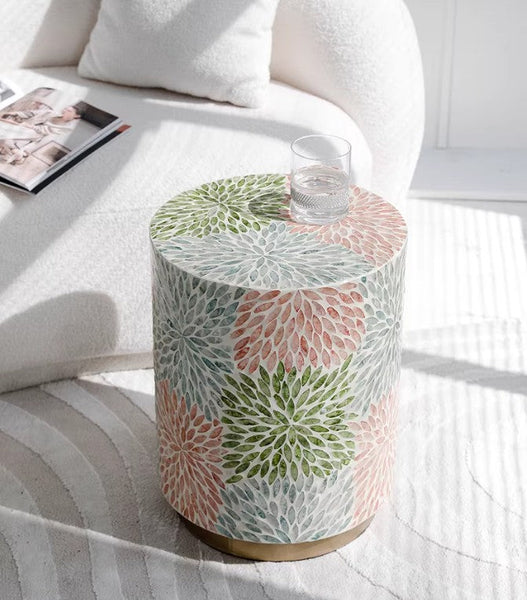 Unique Small End Table, Contemporary Small Sofa Side Table, Portable Casual Side Table, Creative Coffee Table, Shell Small Side Table-Grace Painting Crafts