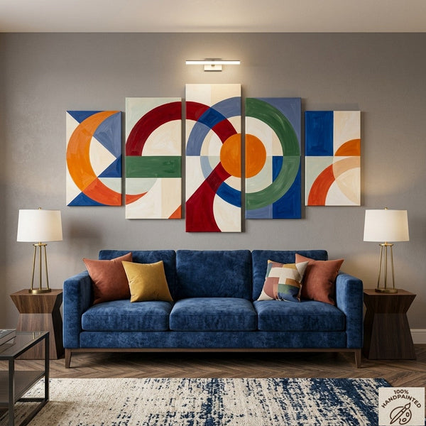 Geometric Contemporary Art, Abstract Acrylic Paintings, Hand Painted Canvas Art, Large Modern Paintings