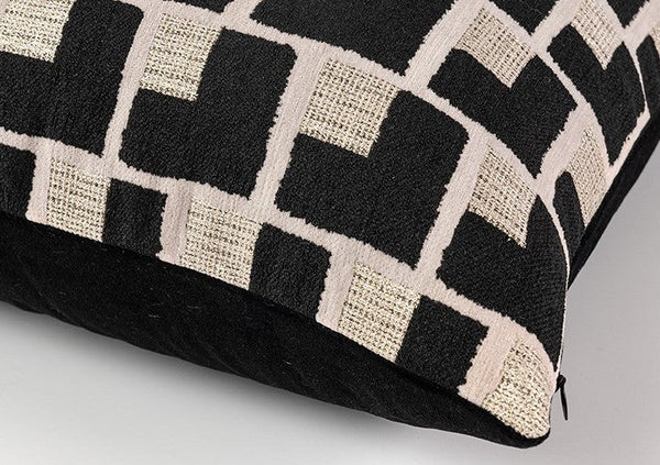 Black Chequer Modern Sofa Throw Pillows, Abstract Contemporary Throw Pillow for Living Room, Large Decorative Throw Pillows for Couch-Grace Painting Crafts