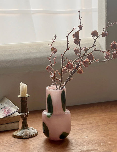 Handmade Glass Bud Vases, Flower Vases on Table, Vintage Small Glass Flower Vases, Water Holding Flower Vases-Grace Painting Crafts