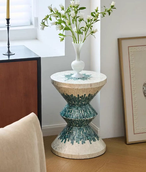 Modern Side Table, Shell Small Sofa Side Table, Contemporary Bedside Table, Bedside Small Side Table, Small End Table, Portable Casual Side Table, Creative Coffee Table, Contemporary Side Table-Grace Painting Crafts